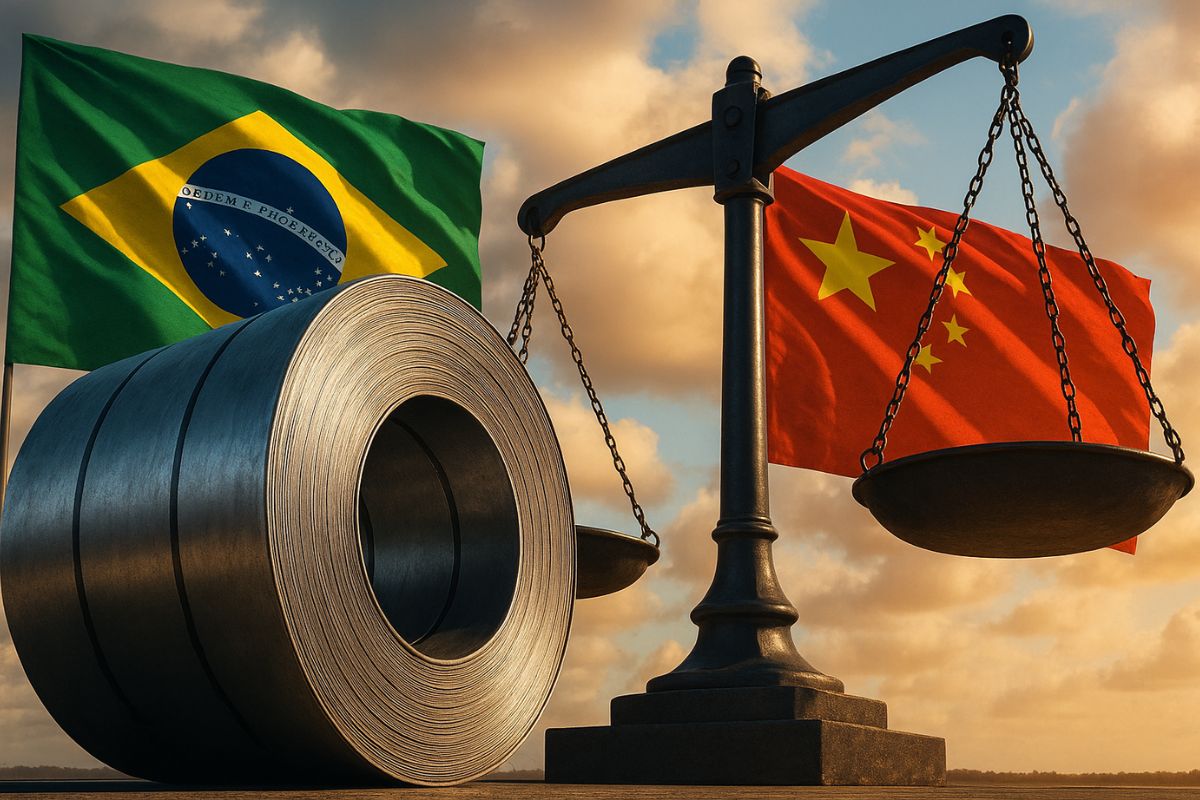 Importações de folhas metálicas de aço carbono da China enfrentam barreira antidumping permanente, medida protege siderurgia brasileira mas acende alerta