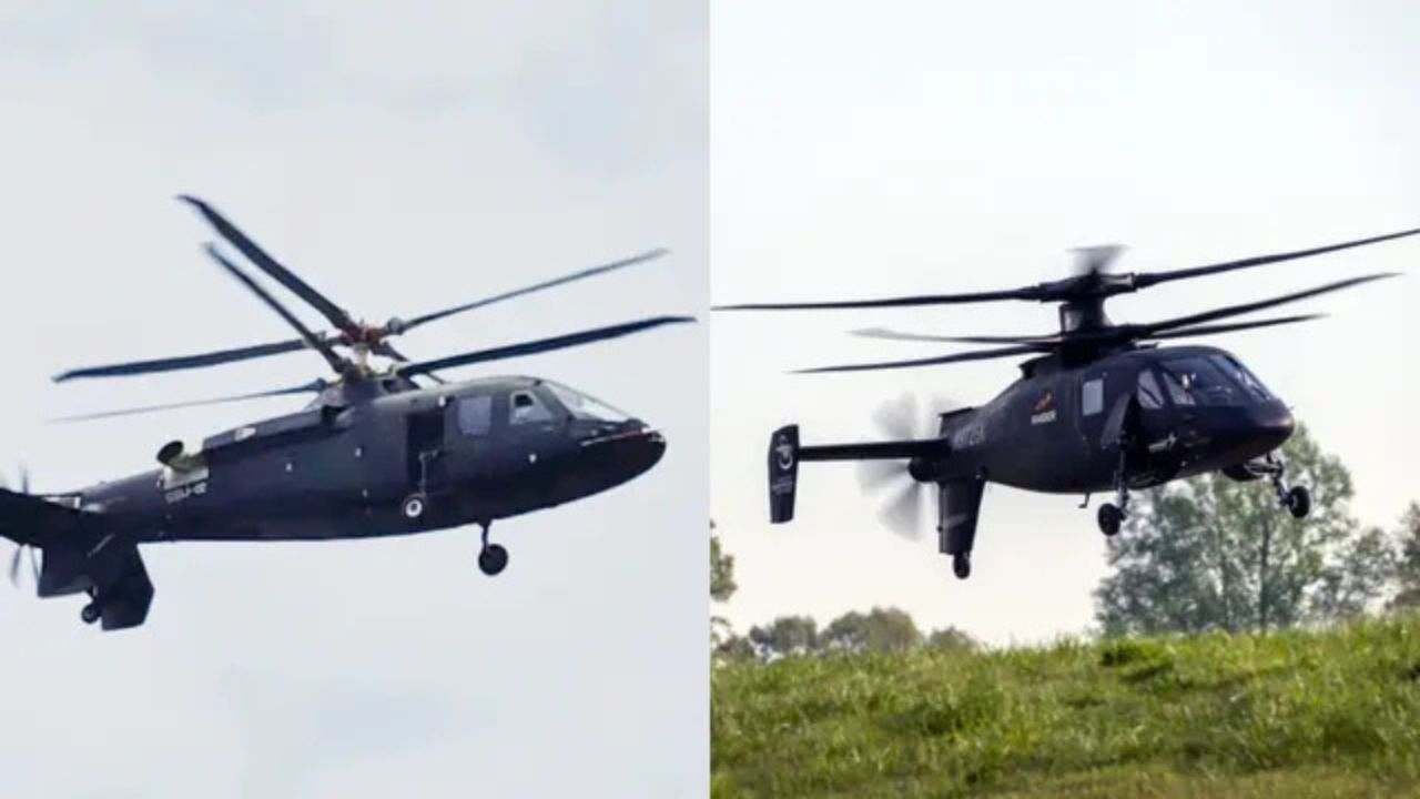 En esta imagen, el nuevo helicóptero militar de China y el S-97 Raider de EE. UU. se ven uno al lado del otro, revelando un diseño casi idéntico que expone la feroz disputa tecnológica entre las dos naciones. (Izquierda helicóptero de China)