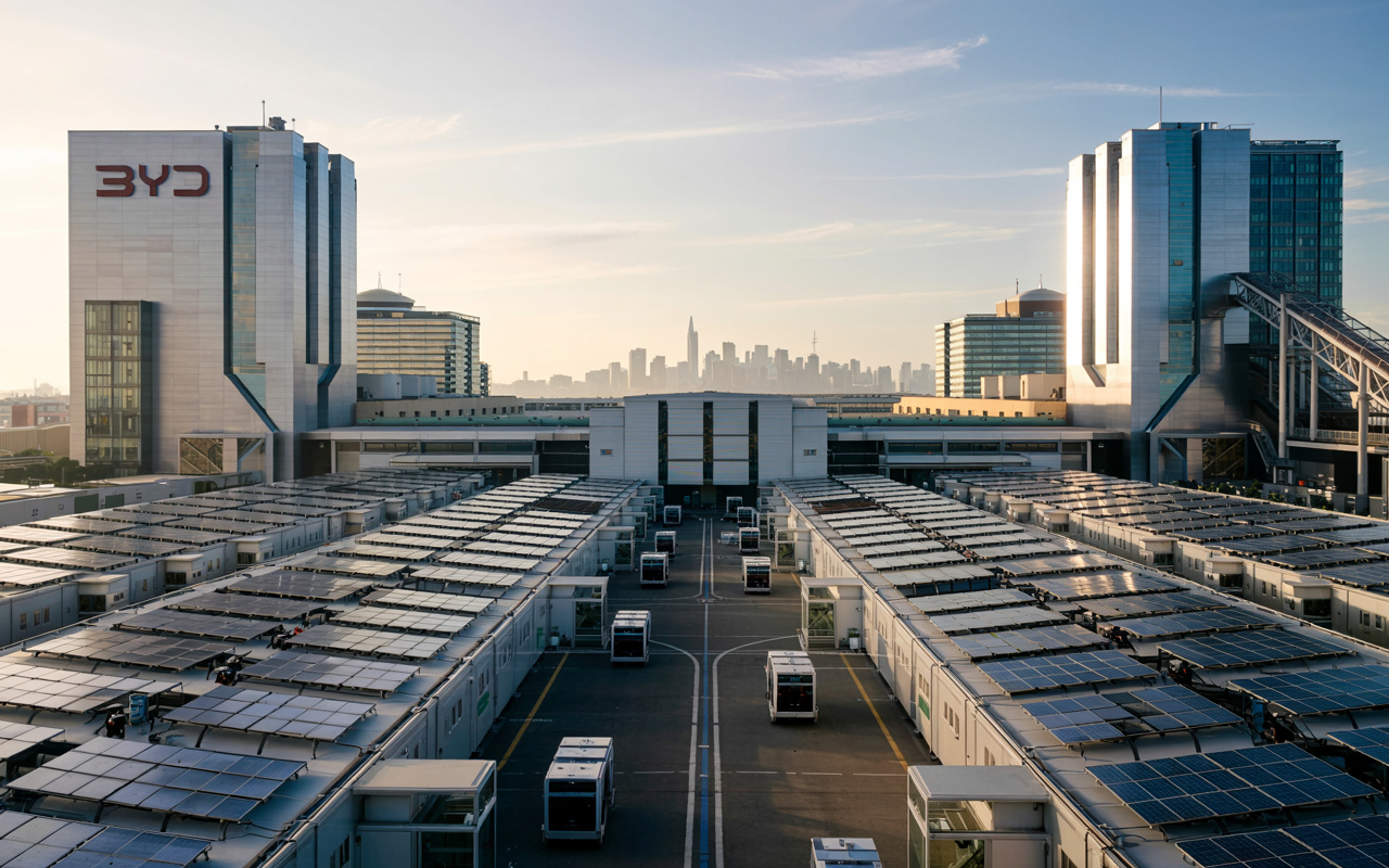 Quando concluída, a fábrica da montadora chinesa BYD será maior que a cidade de São Francisco em área construída e terá dimensões 10 vezes superiores às da fábrica da Tesla