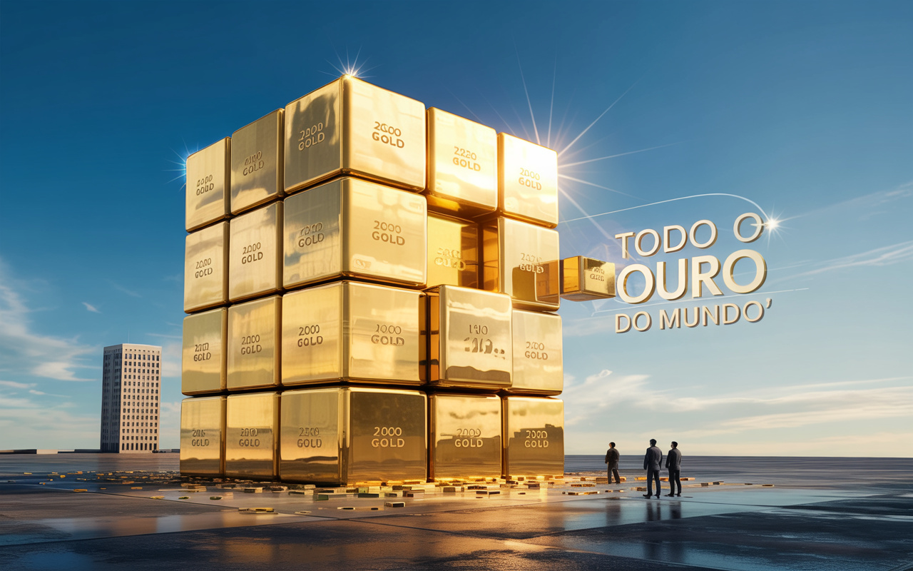 É quase inacreditável, mas todo o ouro já extraído na história da humanidade — cerca de 216.265 toneladas — caberia em um cubo de apenas 22 metros de lado, o equivalente à altura de um prédio de sete andares