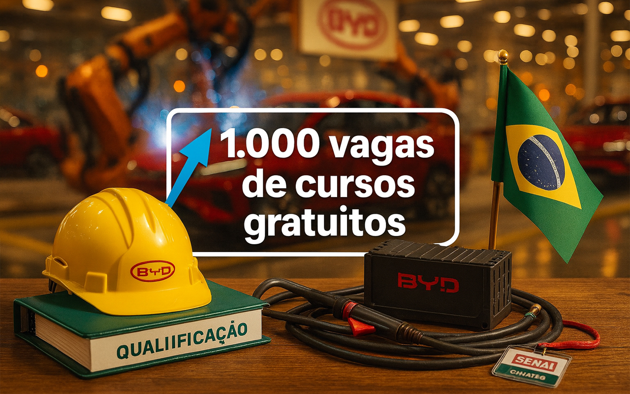 SENAI Cimatec e SEC Setre oferece 1.000 vagas de cursos gratuitos em eletrônica embarcada, soldagem e operador de produção para atender à demanda da BYD na Bahia