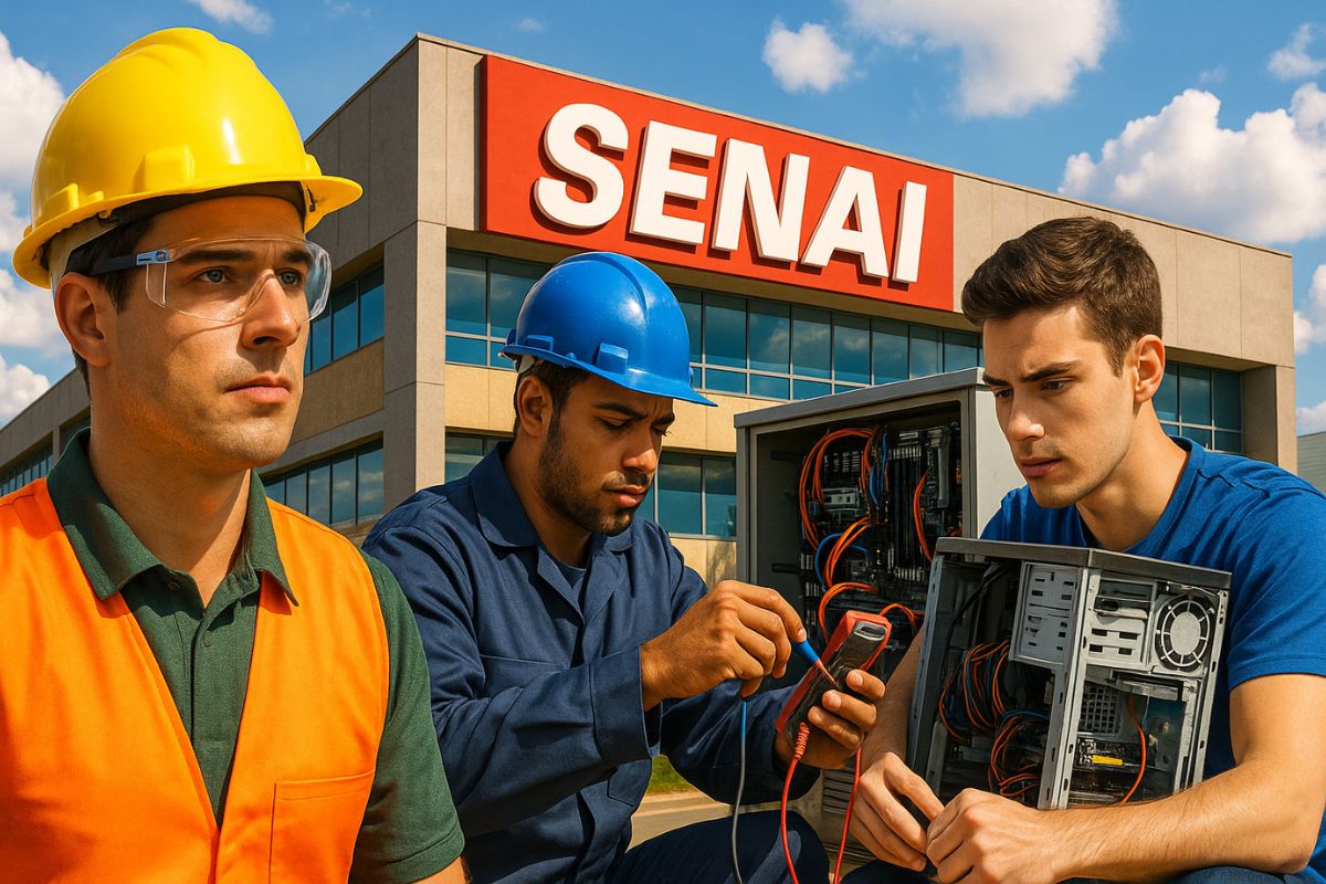 SENAI oferece cursos técnicos gratuitos em Segurança no Trabalho, Eletrotécnica e Informática com início previsto para agosto de 2025
