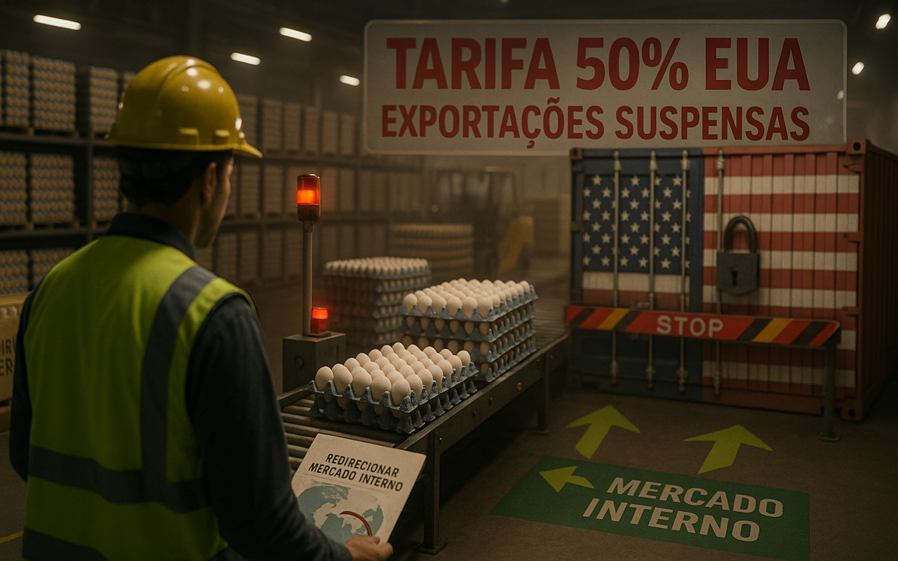 Tarifa de 50% nos EUA faz o “Rei do Ovo” desligar as exportações e redirecionar volumes para outros destinos