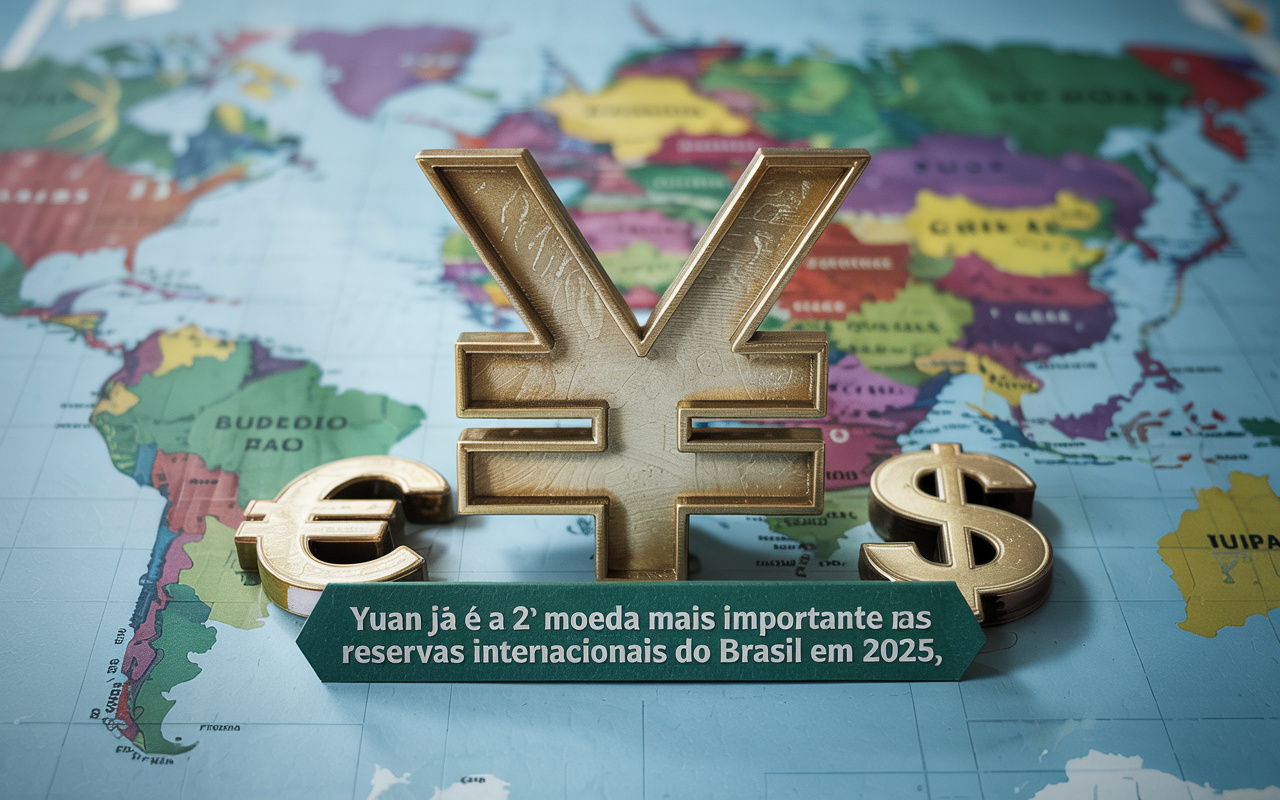 Yuan da China já é a 2ª moeda mais importante nas reservas internacionais do Brasil em 2025 — superou o euro e pressiona hegemonia do dólar nos emergentes