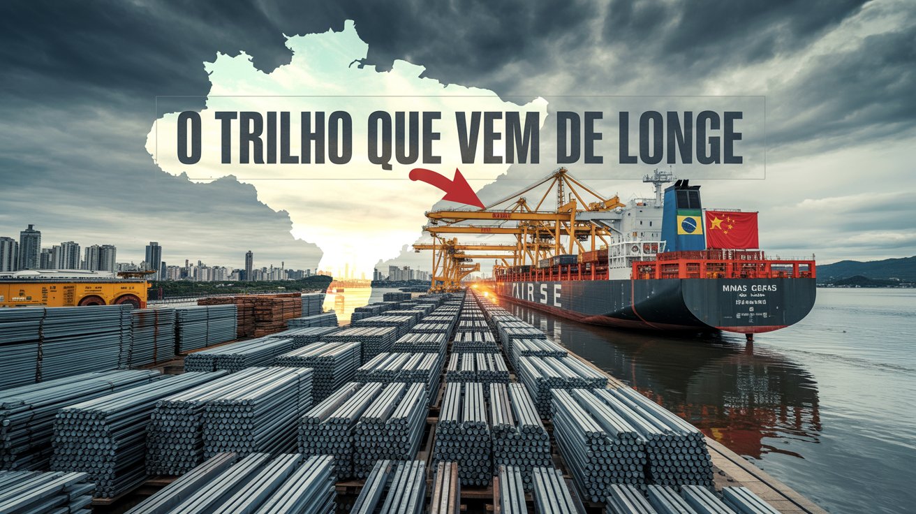 Brasil tem minério e siderurgia avançada, mas importa trilhos de alta precisão da China. Entenda as razões dessa dependência.