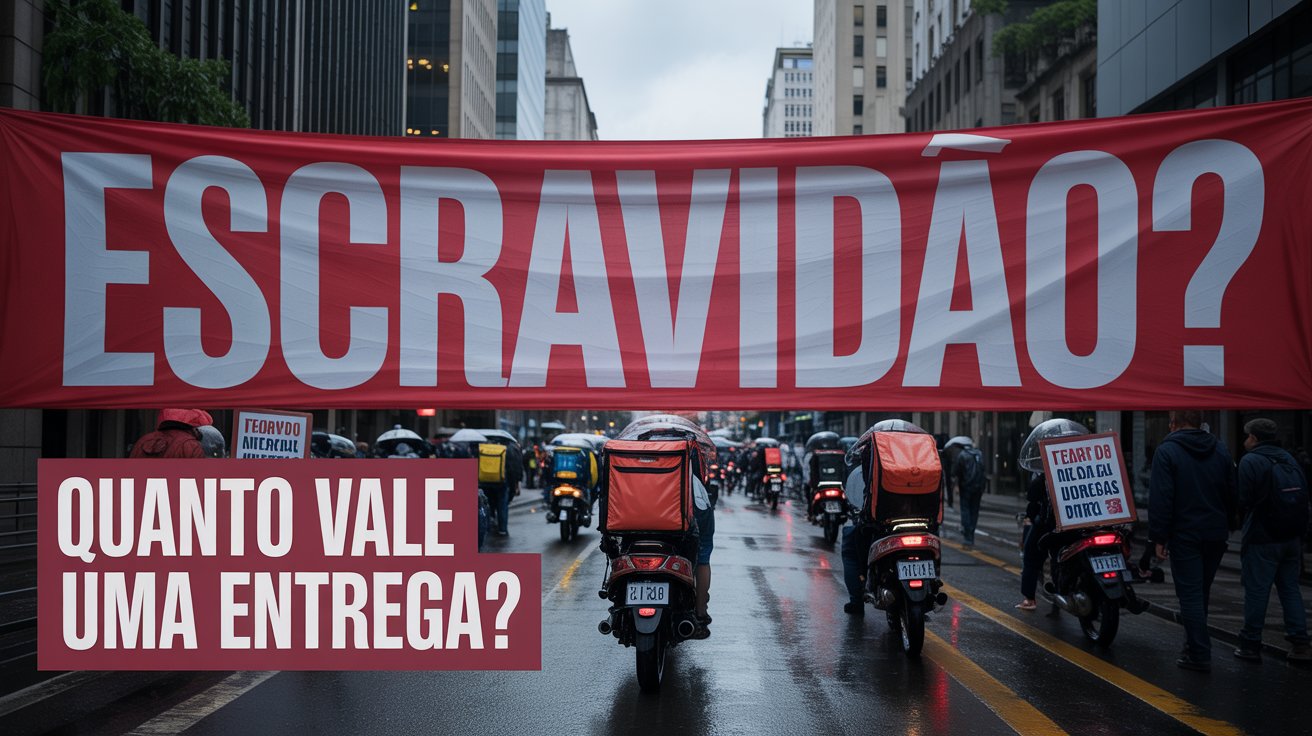 Entregadores do iFood protestam em São Paulo contra remuneração baixa e modelo subpraça, cobrando melhores condições e taxa mínima por entrega.