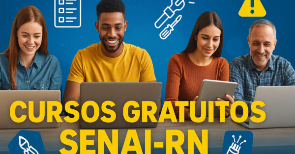 Faça um curso gratuito de Assistente Administrativo, Eletricista, Reparador de Fibras Ópticas e entre outros no SENAI-RN! 2.840 vagas online sem taxa de inscrição ou prova