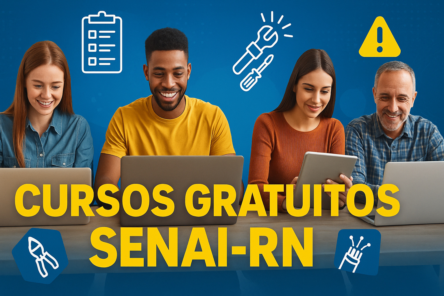 Faça um curso gratuito de Assistente Administrativo, Eletricista, Reparador de Fibras Ópticas e entre outros no SENAI-RN! 2.840 vagas online sem taxa de inscrição ou prova