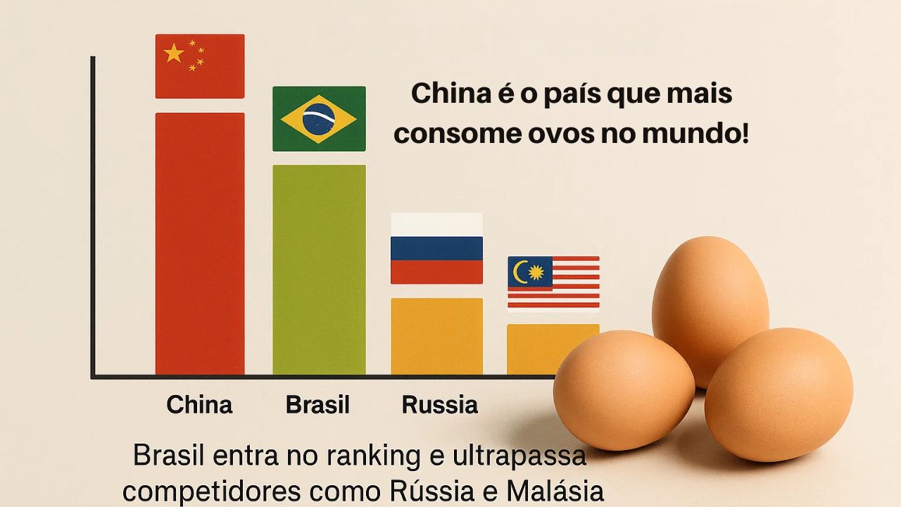 O consumo de ovos no Brasil deve alcançar 288 unidades por habitante em 2025, colocando o país entre os maiores consumidores do planeta. Confira os dados da ABPA e veja como está a produção nacional.