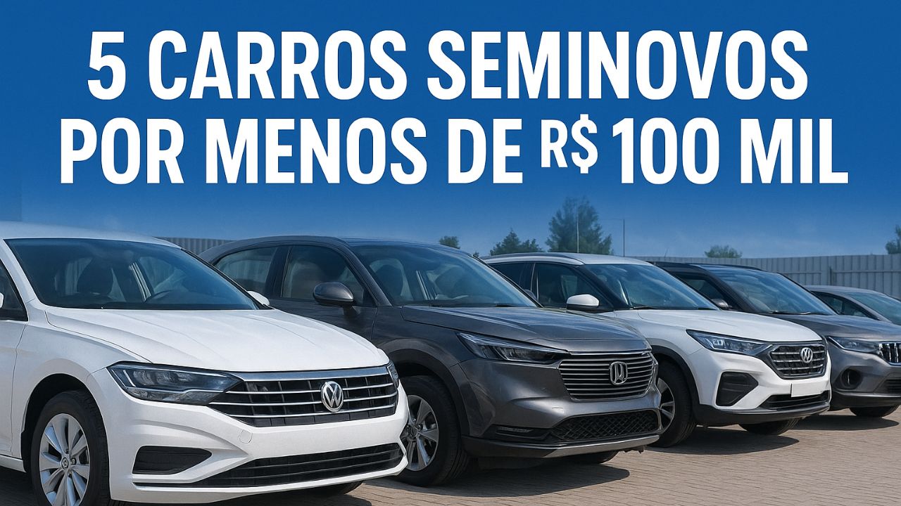 Considere 5 coches de segunda mano por menos de R$ 100 mil que ofrecen confort, rendimiento y equipamiento completo. Una alternativa inteligente a los modelos 0 km.