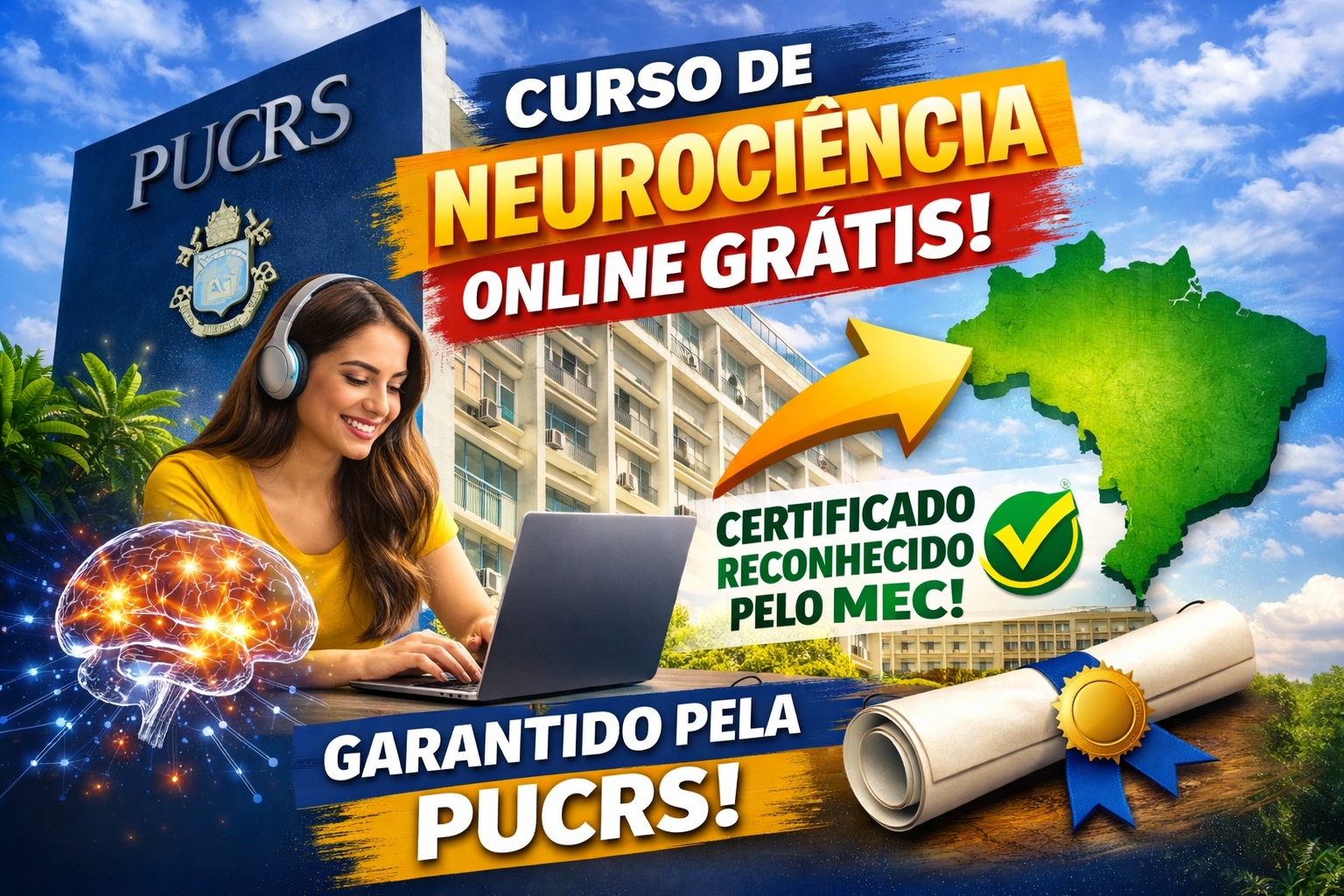 cursos - PUC - neurociência - cursos online - cursos gratuitos - ead