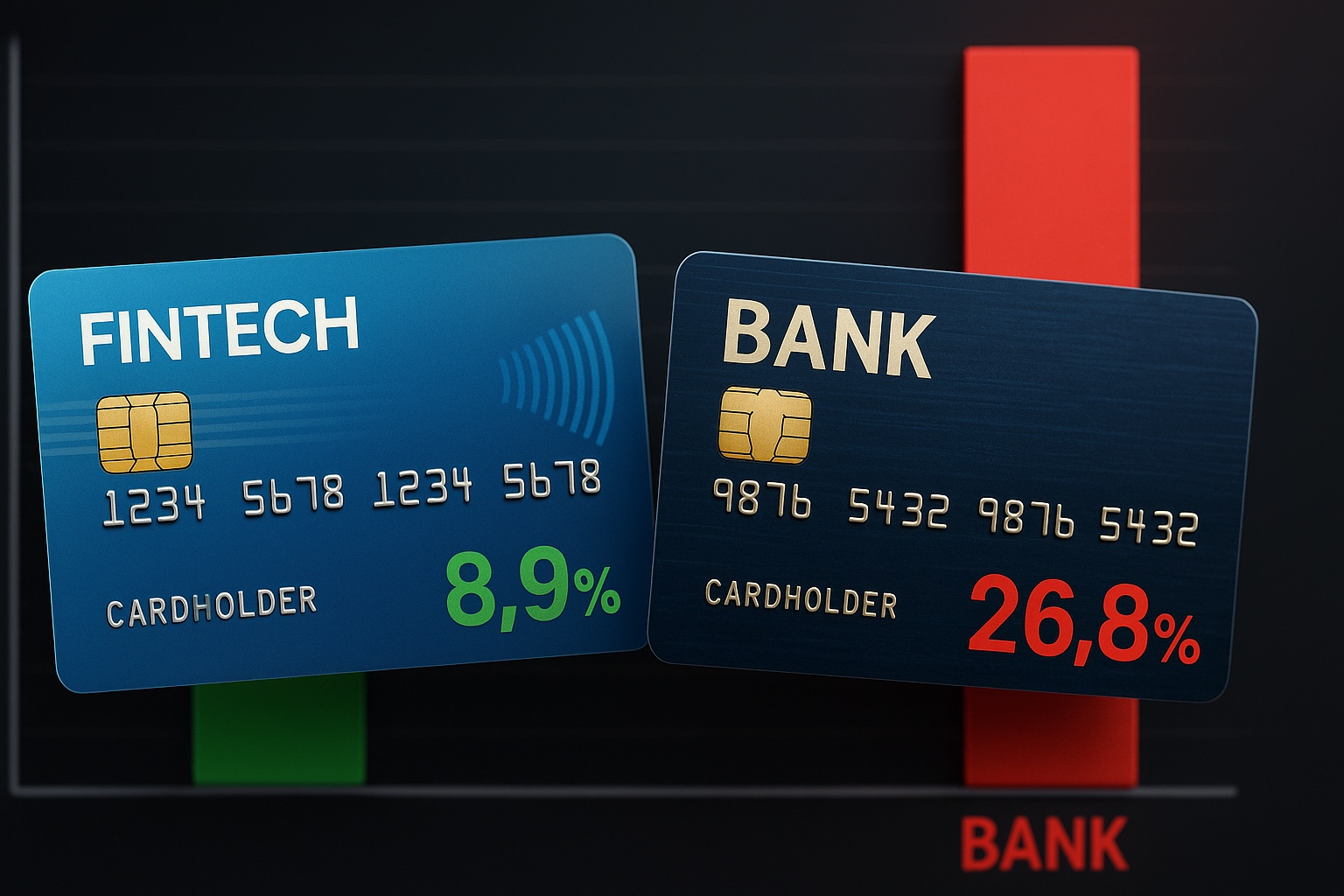 Fintechs desafiam bancos e cobram quase três vezes menos juros no cartão — diferença expõe custo abusivo do mercado tradicional