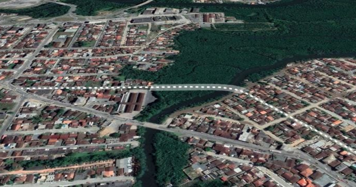 Joinville invierte R$ 25,9 millones en puente curvo con tecnología cantitravel para cruzar el río Itaum, preservando vegetación nativa y mejorando movilidad. (Foto: Divulgación)