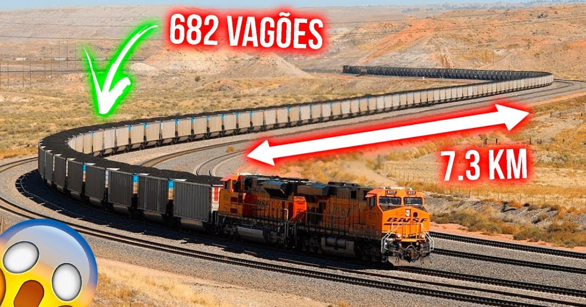 Descubre cómo 8 locomotoras y 682 vagones forman el tren más largo y pesado del mundo, un hito histórico de la ingeniería ferroviaria. (Foto: CuriososporNaturaleza)