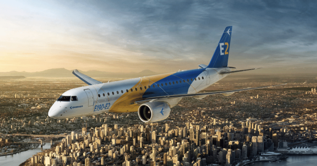 Embraer projeta 3.390 novos jatos E2 na Ásia até 2044. Empresa já soma 200 aeronaves em operação e cresce no mercado regional. (Imagem: Embraer / Divulgação)
