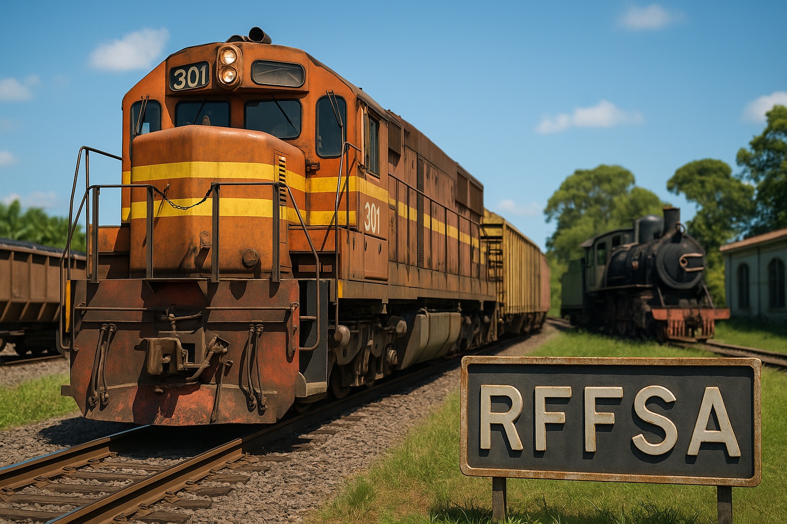Locomotivas a diesel da RFFSA puxaram o crescimento do Brasil por 50 anos: transportaram milhões de toneladas e hoje sobrevivem como peças de museu após a extinção da rede em 2007