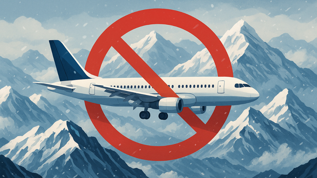 Descubre por que está prácticamente “prohibido” volar sobre el Tíbet. Entiende los riesgos relacionados con la altitud, el clima extremo y la dificultad de rescate en esta región desafiante. Fuente: generado por Inteligencia Artificial