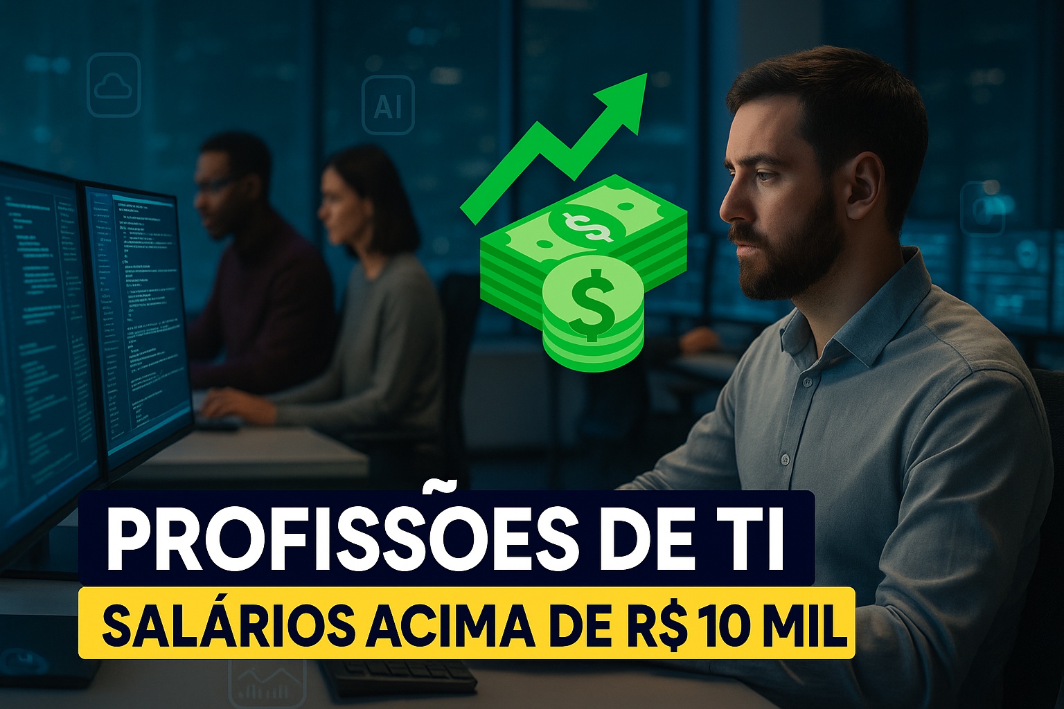profissões de TI com vagas sobrando que oferecem salários acima de R$ 10 mil e expõem escassez de mão de obra qualificada no Brasil