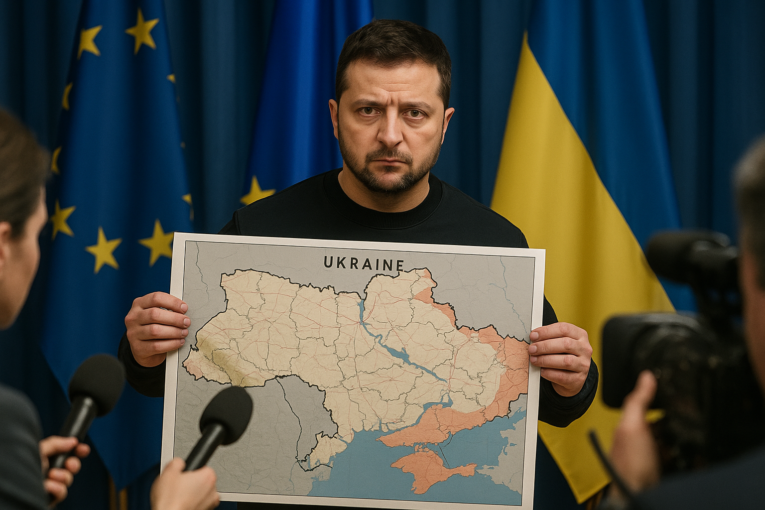 Zelensky admite pela primeira vez discutir cessão territorial em negociação com a Rússia.