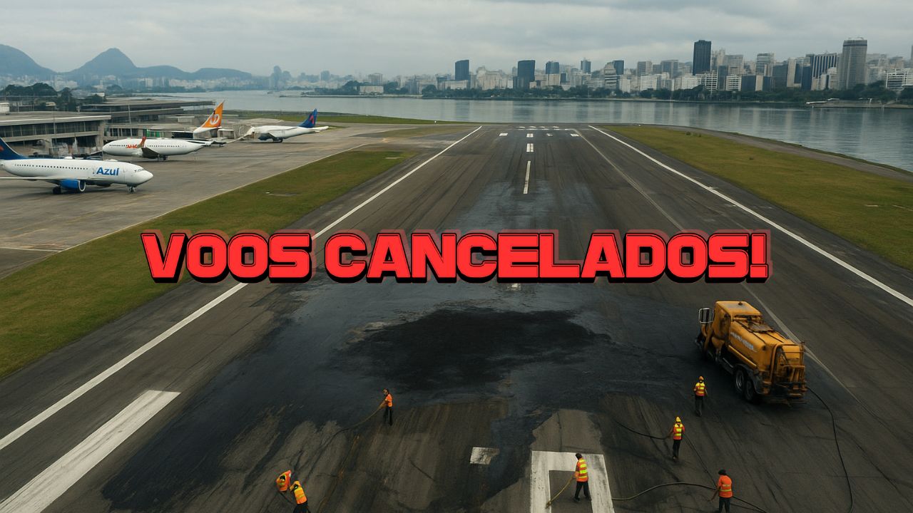 Vazamento de óleo fecha o Aeroporto Santos Dumont, no Rio de Janeiro, e gera voos cancelados e atrasos também no Aeroporto de Congonhas.