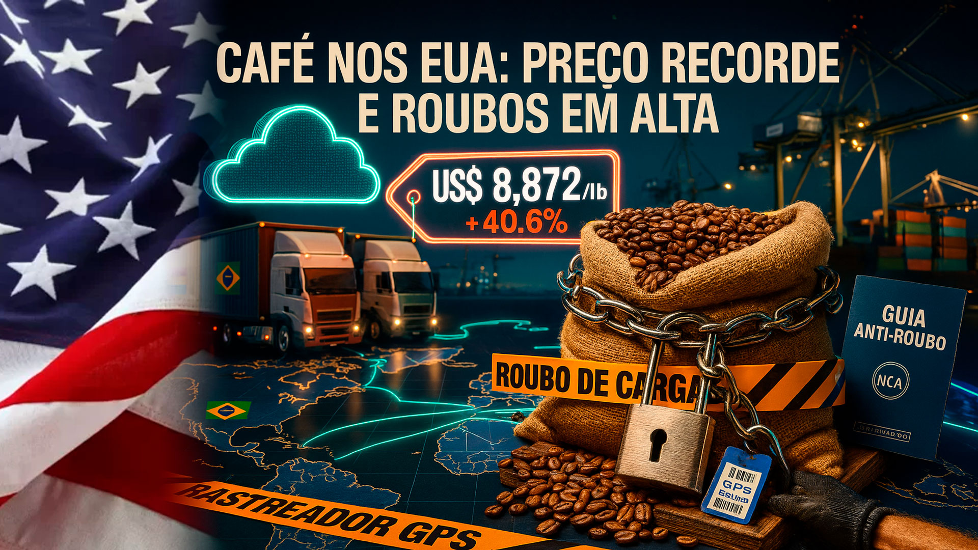 Após tarifas, café vira alvo nos EUA, preço no varejo bate recorde e roubo de cargas dispara fazendo setor lançar guia anti-fraude