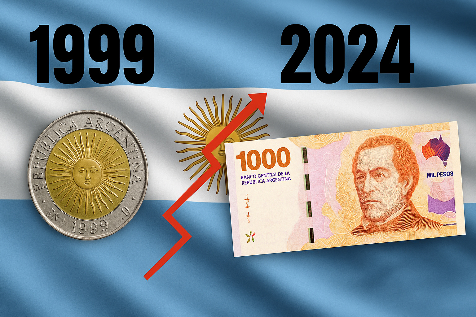 Argentina acumulou mais de 13 zeros cortados da moeda em 40 anos, mudou de nome cinco vezes e ainda convive com inflação de três dígitos