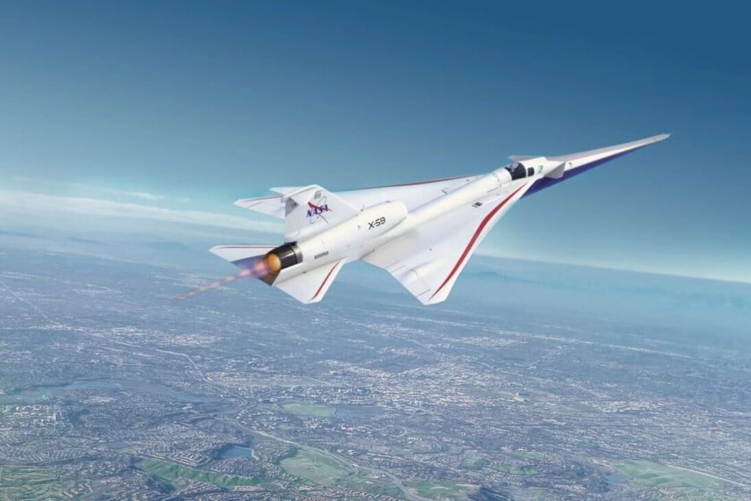 Avión supersónico de la NASA X-59, de la misión Quesst, puede conectar Nueva York y Londres en 3h44, superando al Concorde al reducir el estruendo sónico en vuelos comerciales