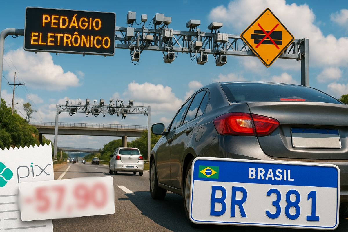 A BR-381 estreia pedágio eletrônico sem cancela e motoristas temem multas, atrasos no Pix e falhas na cobrança automática por placa.