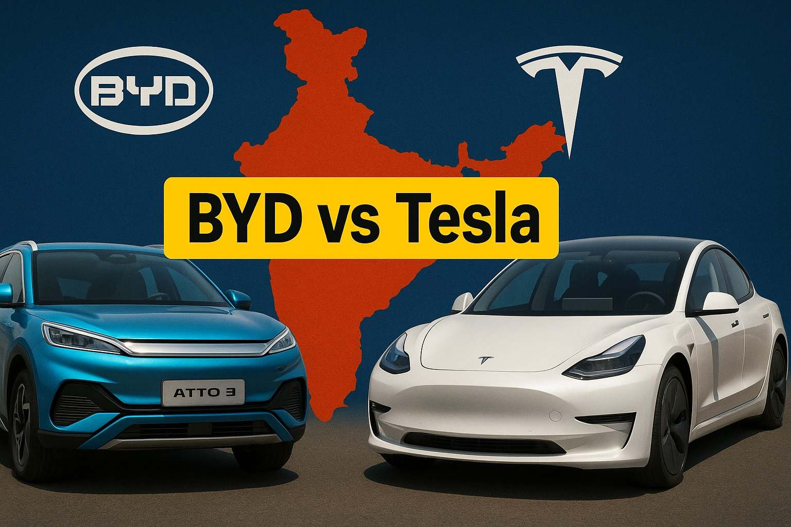 Índia com 1,4 bilhão de habitantes vira palco da disputa global entre Tesla e BYD em busca da liderança do mercado de carros elétricos.