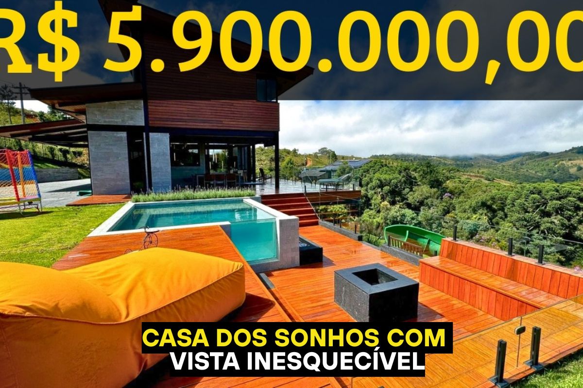 Em Campos do Jordão, casa moderna no Iporanga une automação completa, piscina aquecida e vista única — luxo e lazer integrados à natureza da serra.