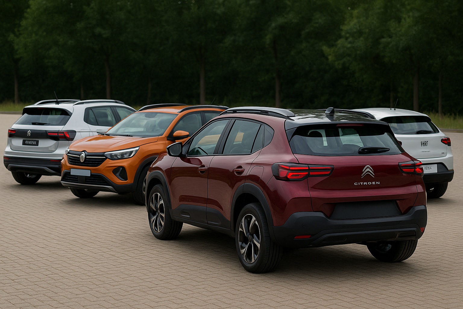 SUVs pequenos com porta-malas grandes no Brasil em 2025, incluindo Citroën Basalt, Renault Kardian, VW Nivus e Fiat Pulse