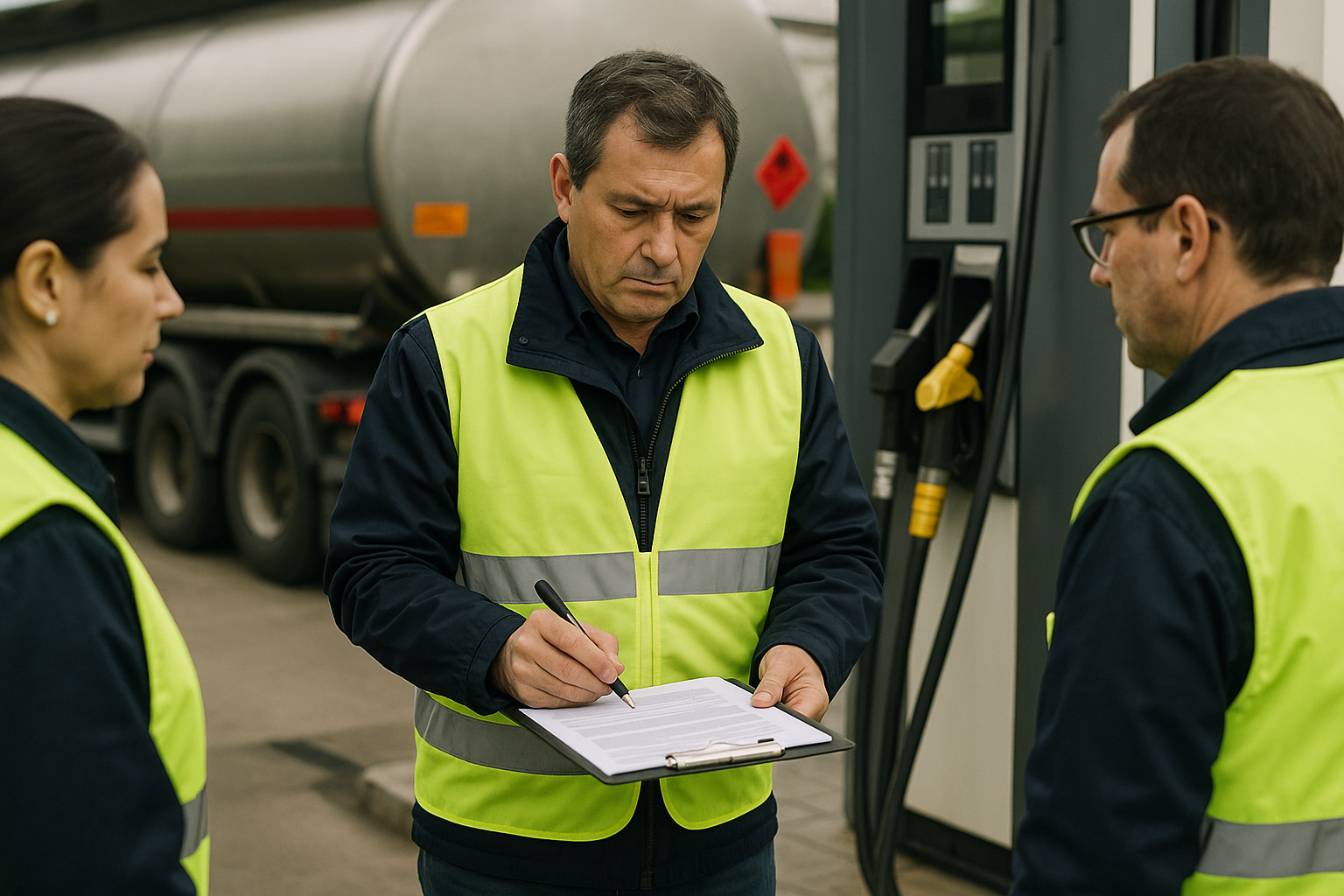 Agentes da Receita Federal inspecionam posto de combustíveis durante operação antifraude em setembro de 2025