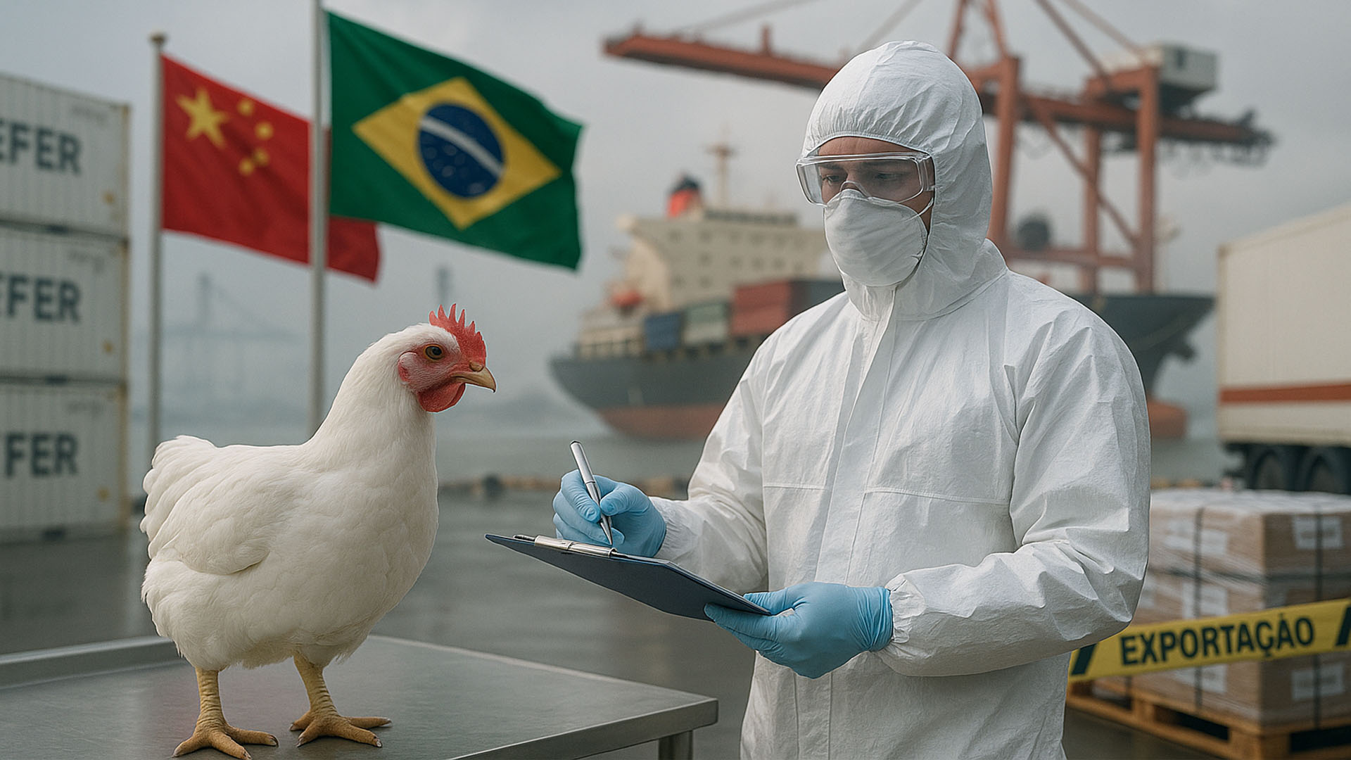 China chega no Brasil para auditoria e plano para destravar exportações de frango enquanto UE reabre mercado cinco meses após suspenções