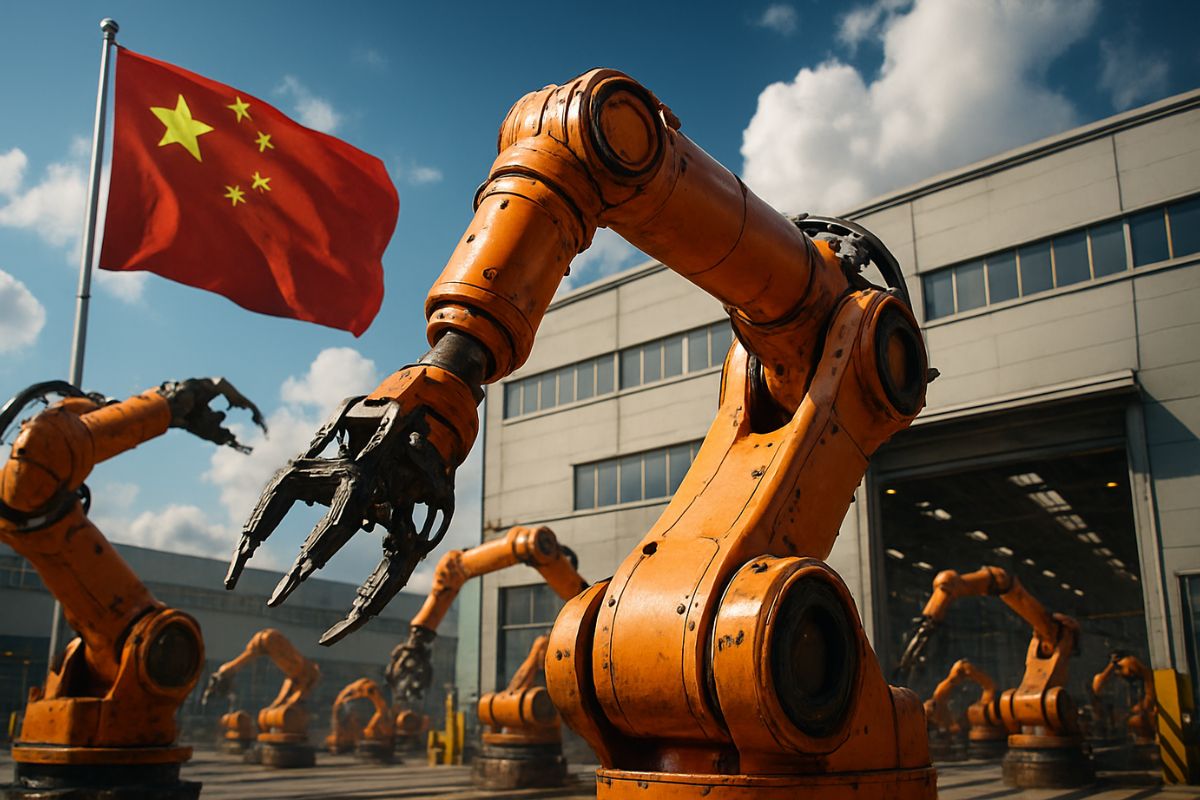 A China lidera a indústria global ao instalar 300 mil robôs em fábricas em um ano, acelerando a automação e reforçando seu domínio manufatureiro.
