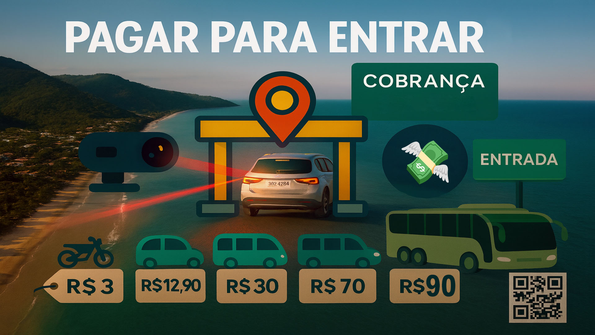 Cidade brasileira vai cobrar diária de até R$ 90 por veículo para entrada de turistas e terá isenção apenas para quem ficar até 8 horas