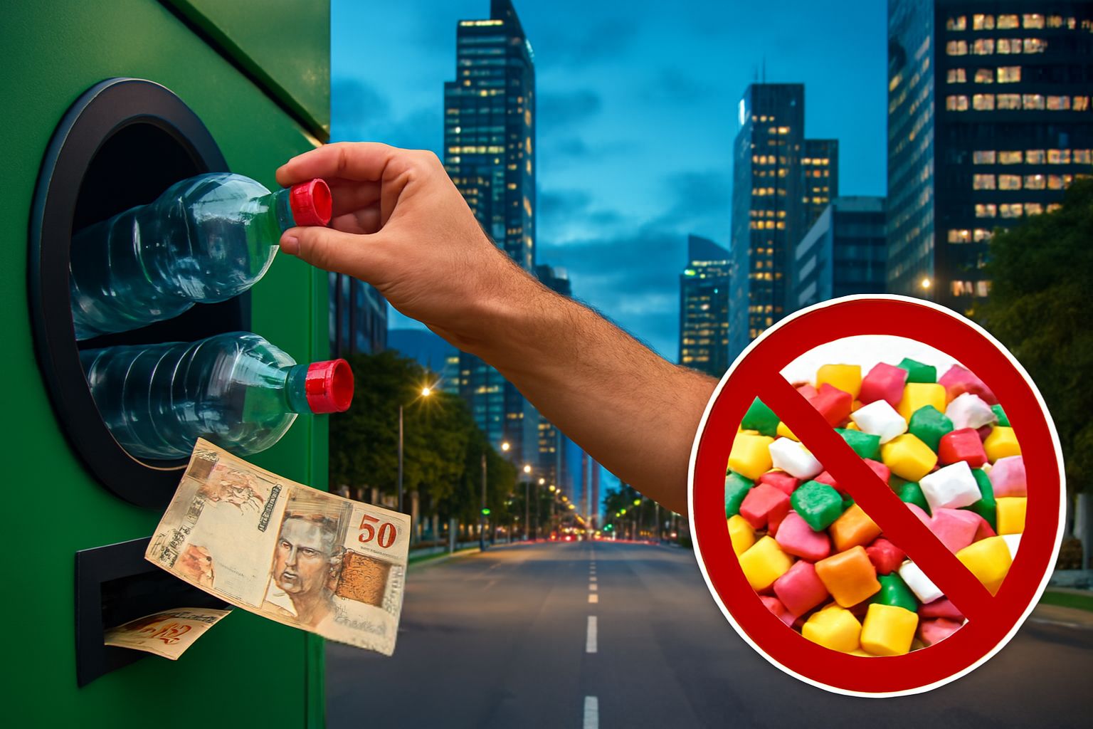 Cidade que proibiu chiclete agora vai pagar por garrafas usadas: ruas limpas e dinheiro no bolso em Singapura