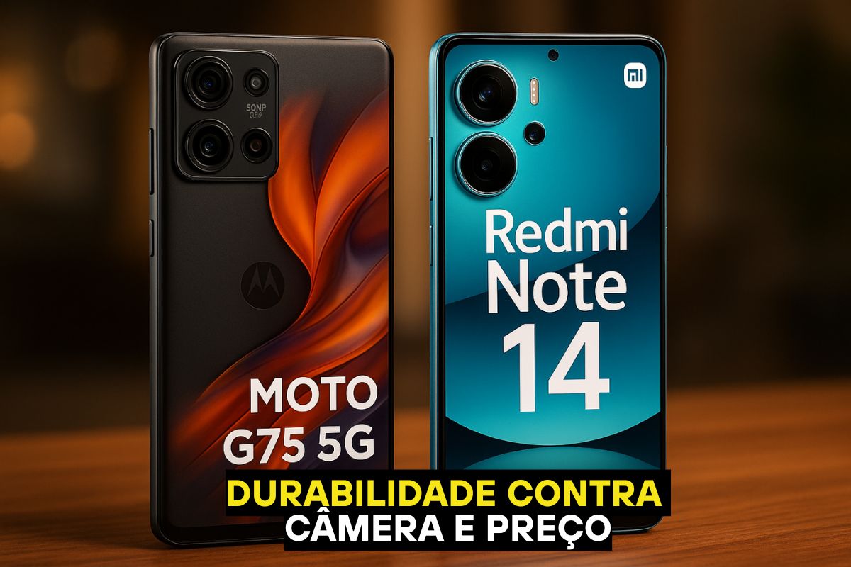 Custo-benefício 2025: Moto G75 vence em durabilidade e updates, Redmi Note 14 em tela, câmera e preço