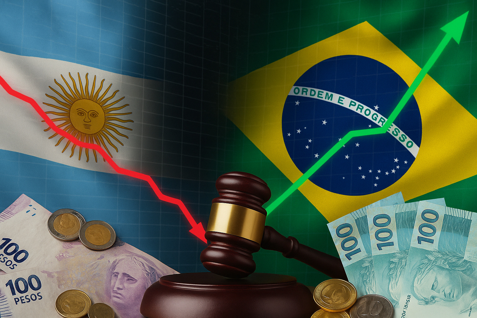De um lado queda, de outro valorização: peso argentino desaba e real brasileiro se torna destaque global em 2025