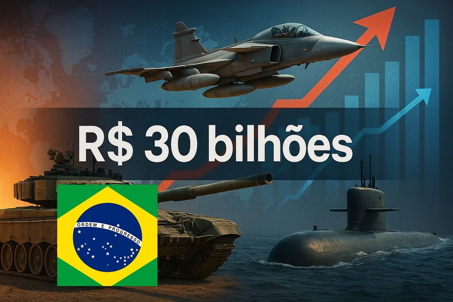 Planalto avalia exceção fiscal de R$ 30 bilhões para modernizar Forças Armadas e concluir Sisfron, Gripen e submarino nuclear até 2039.