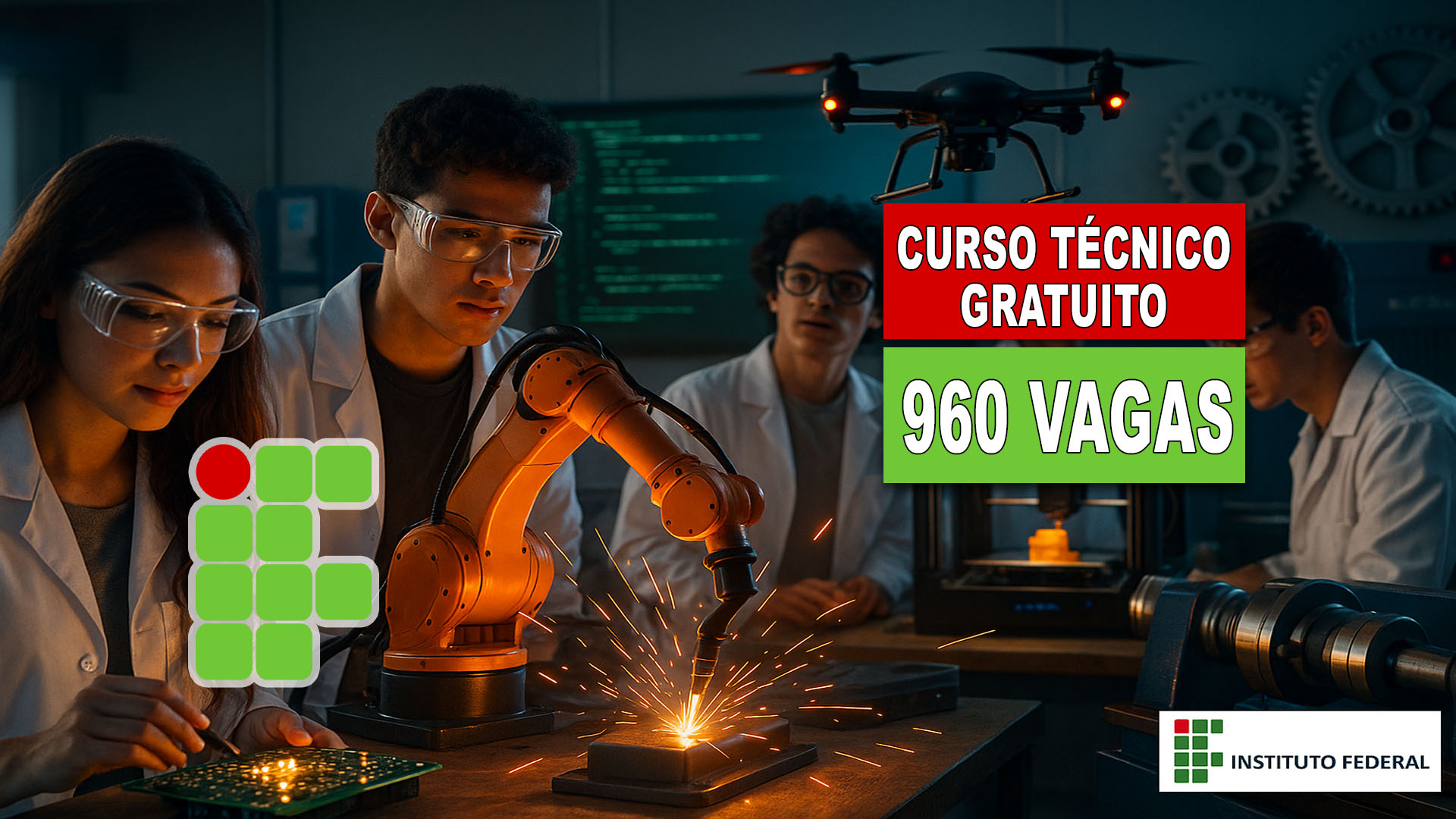 Faça um curso técnico gratuito no Instituto Federal que está com 960 vagas em Eletroeletrônica, Informática, Mecânica, entre outras em 5 cidades de São Paulo