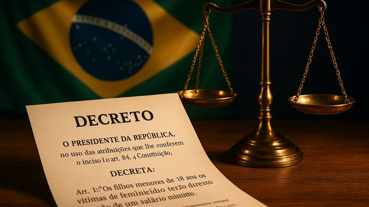 Governo publica decreto: filhos de vítimas de feminicídio menores de 18 anos terão direito a pensão de um salário mínimo
