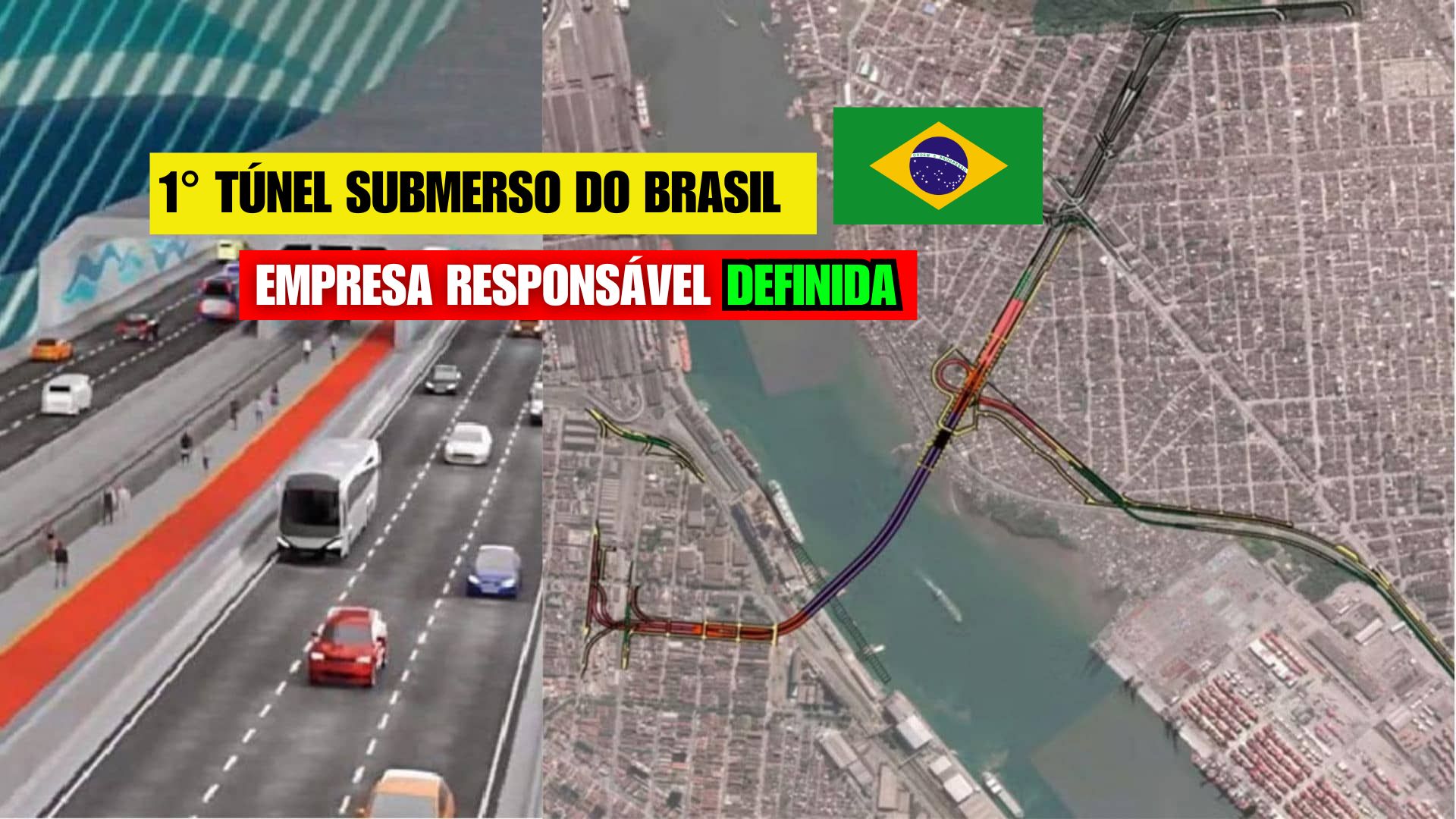 Primeiro túnel submerso do Brasil ligará Santos ao Guarujá com VLT, ciclovia e pedestres. Obra promete reduzir viagem para poucos minutos.