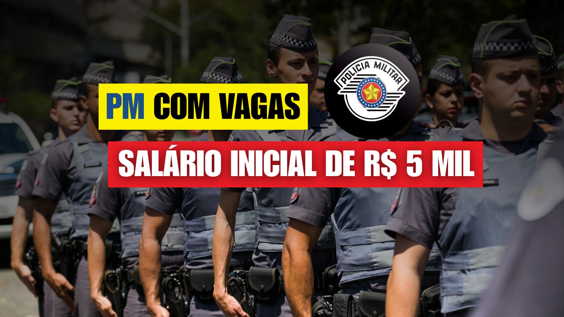 Concurso da PM SP abre 2.200 vagas com salário inicial de R$ 5 mil. Provas em 51 cidades do país e inscrições até 23 de outubro.