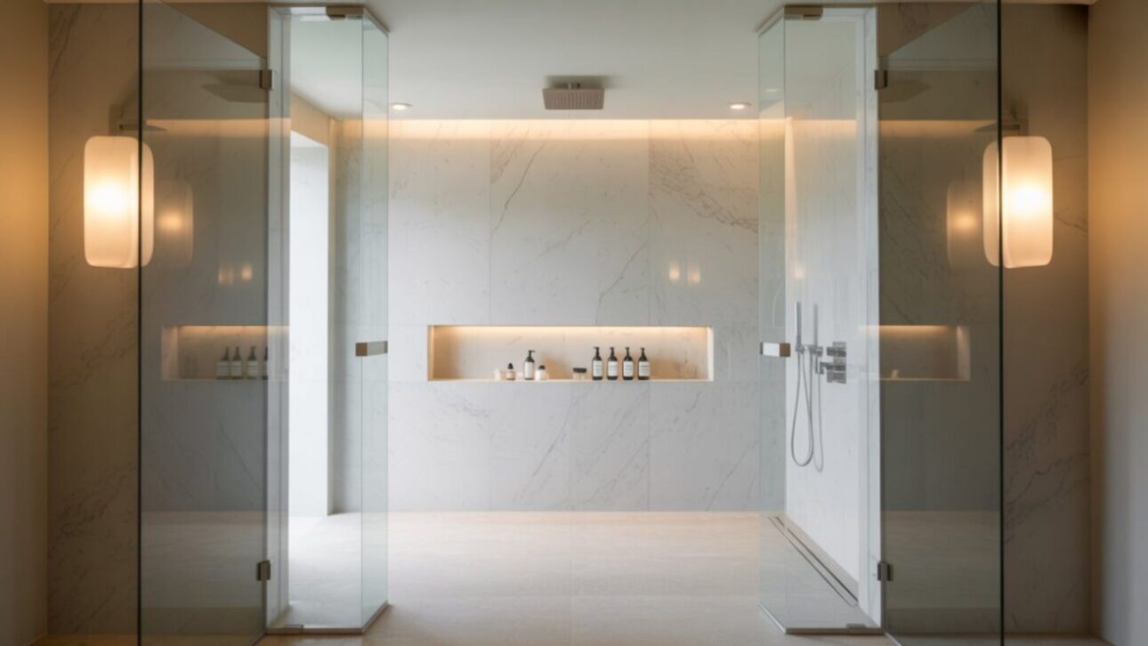 Descubre cómo el ducha italiana y paredes de sombra están sustituyendo el box de vidrio y transformando baños en espacios modernos.