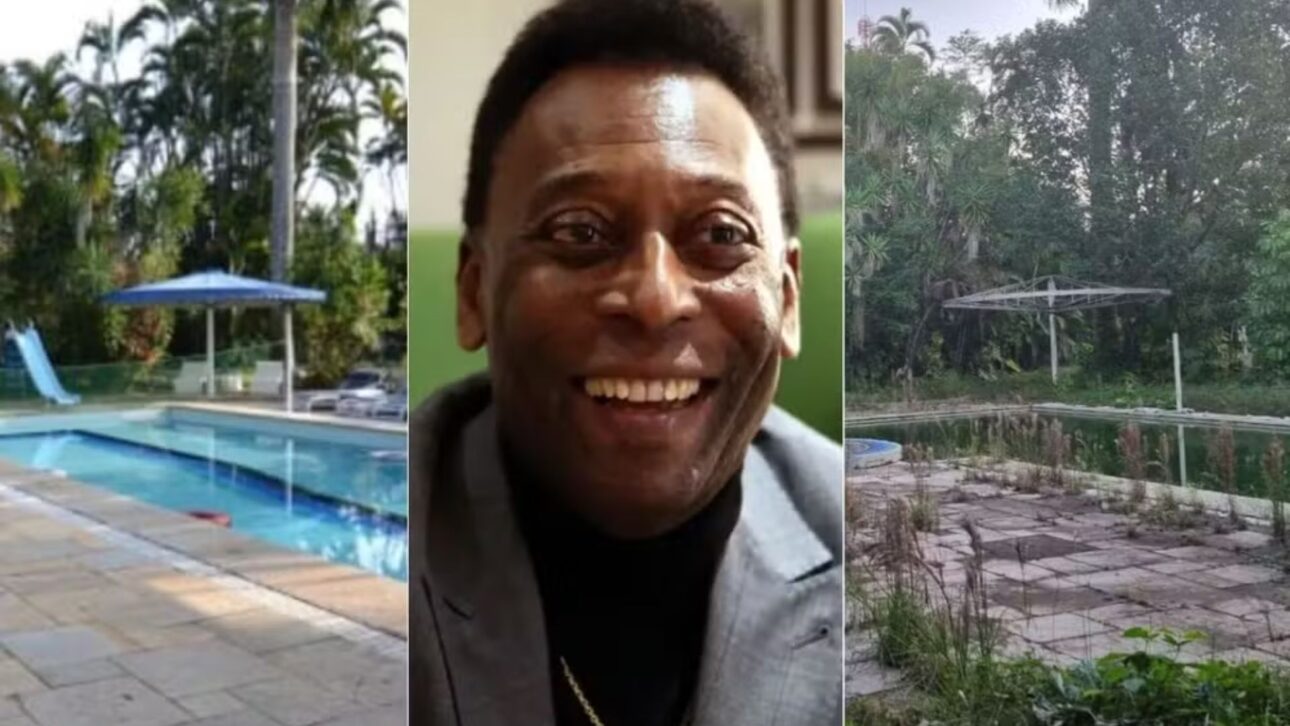 La mansión de Pelé en Guarujá enfrenta abandono, deuda de R$ 452 mil en IPTU y embargo de R$ 7 millones, bajo riesgo de subasta.