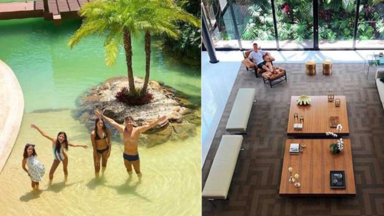 La mansión de Rodrigo Faro en Alphaville tiene playa artificial de 500 mil litros, islas, cascada y elevador residencial.
