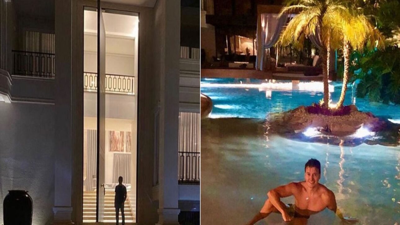 La mansión de Rodrigo Faro en Alphaville tiene playa artificial de 500 mil litros, islas, cascada y elevador residencial.