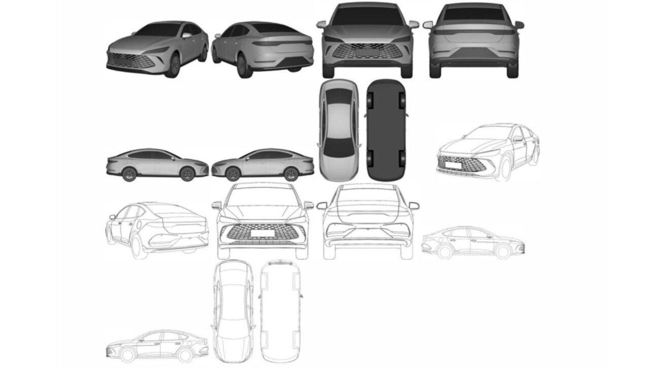 BYD Qin Plus llega al Brasil registrado no INPI, sedán híbrido con hasta 2.100 km de autonomía y motor eléctrico de 217 cv.
