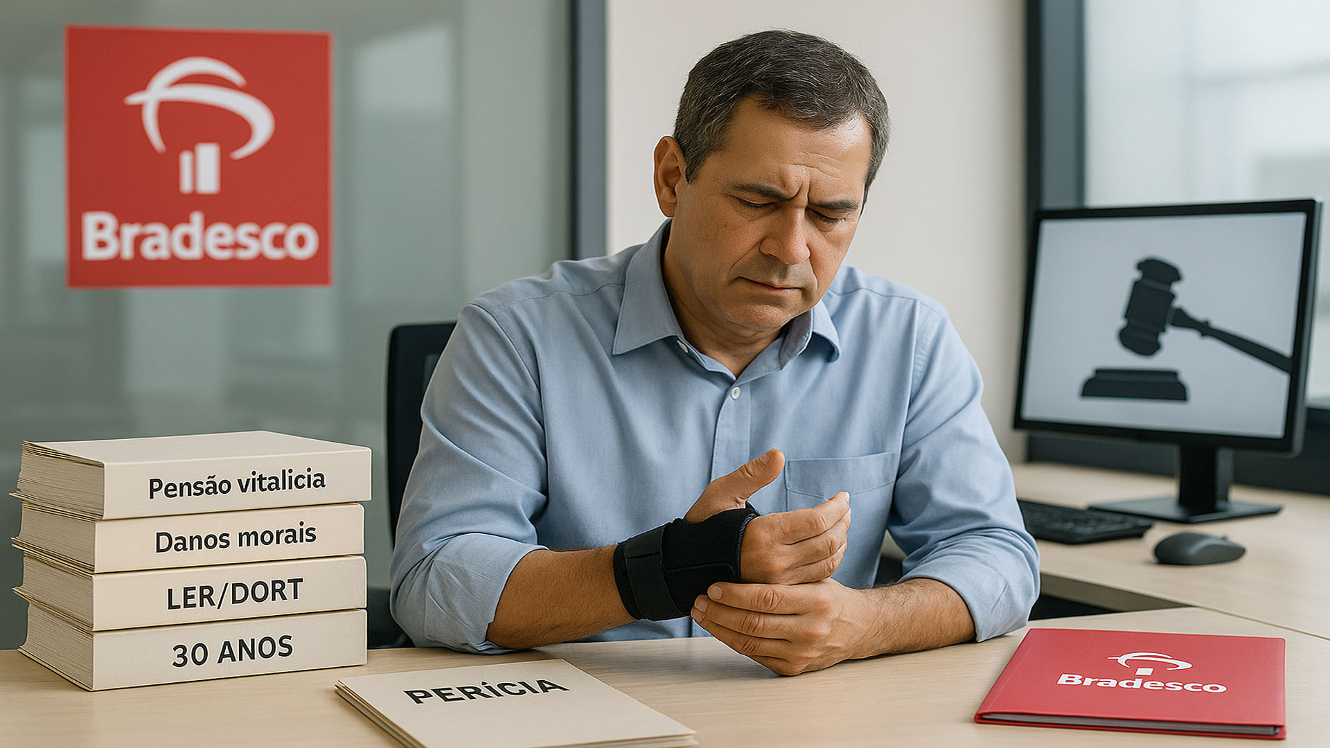 Justiça do Trabalho decide e condena Bradesco a pagar mais de R$ 1 milhão de indenização a bancário que trabalhou por 30 anos e desenvolveu LER DORT