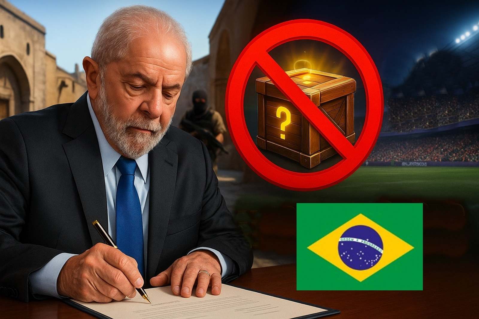 Lei 15.211/2025 sancionada por Lula proíbe loot boxes em jogos acessíveis a menores. Empresas que descumprirem podem pagar até R$ 50 milhões.